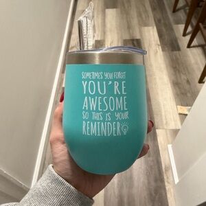 Inspirational Teal Tumbler with Straw